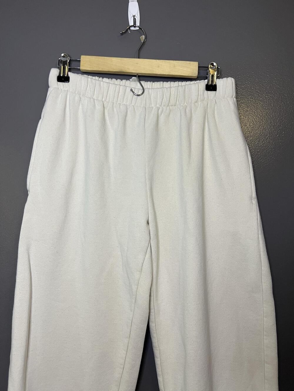 Brandy Melville Sweatpants Womens 160/84A White Fleece Jogger Elastic Waist